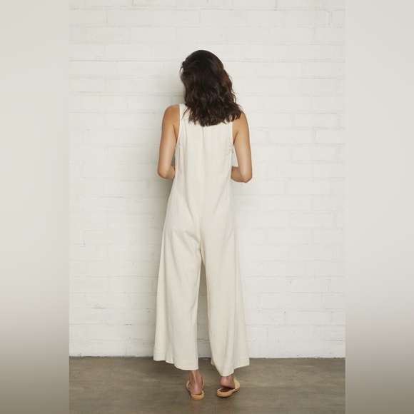 Burgundy Rachel Pally Linen Blend Jumpsuit - Picture 3 of 3